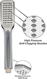 Hairstore Mini Handheld Shower Head 1 Function Chrome Anti Limescale view 2
