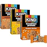 KIND Breakfast Protein Bars, Savory Variety Pack, 8g Protein, 18 ct | Perfect for busy mornings: a gluten-free healthy snack with whole grain oats for on-the-go energy. Includes 18, 2-bar packs.