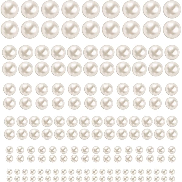 Senkary Flat Back Pearl Sticker SelfAdhesive Half Round Pearl Bead