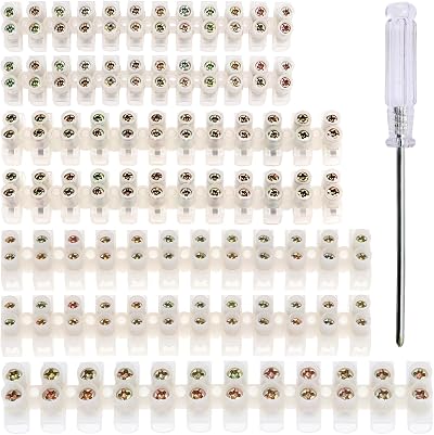 YIXISI 7 Pieces Double Row Screw Terminal Blocks 3A 6A 10A 20A