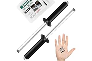 EASTPUK 300 Pcs 1/8" x 1/2" Black Aluminum Blind Pro Rivets, 3.2 x 13mm Pop Rivets, Aluminum Grip and Steel Mandrel