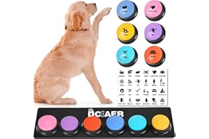 DCIAER Dog Buttons for Communication,Talking Buttons for Dogs,6 Recordable Sound Buttons + 24 Scene Patterns + 1 Dog Button M