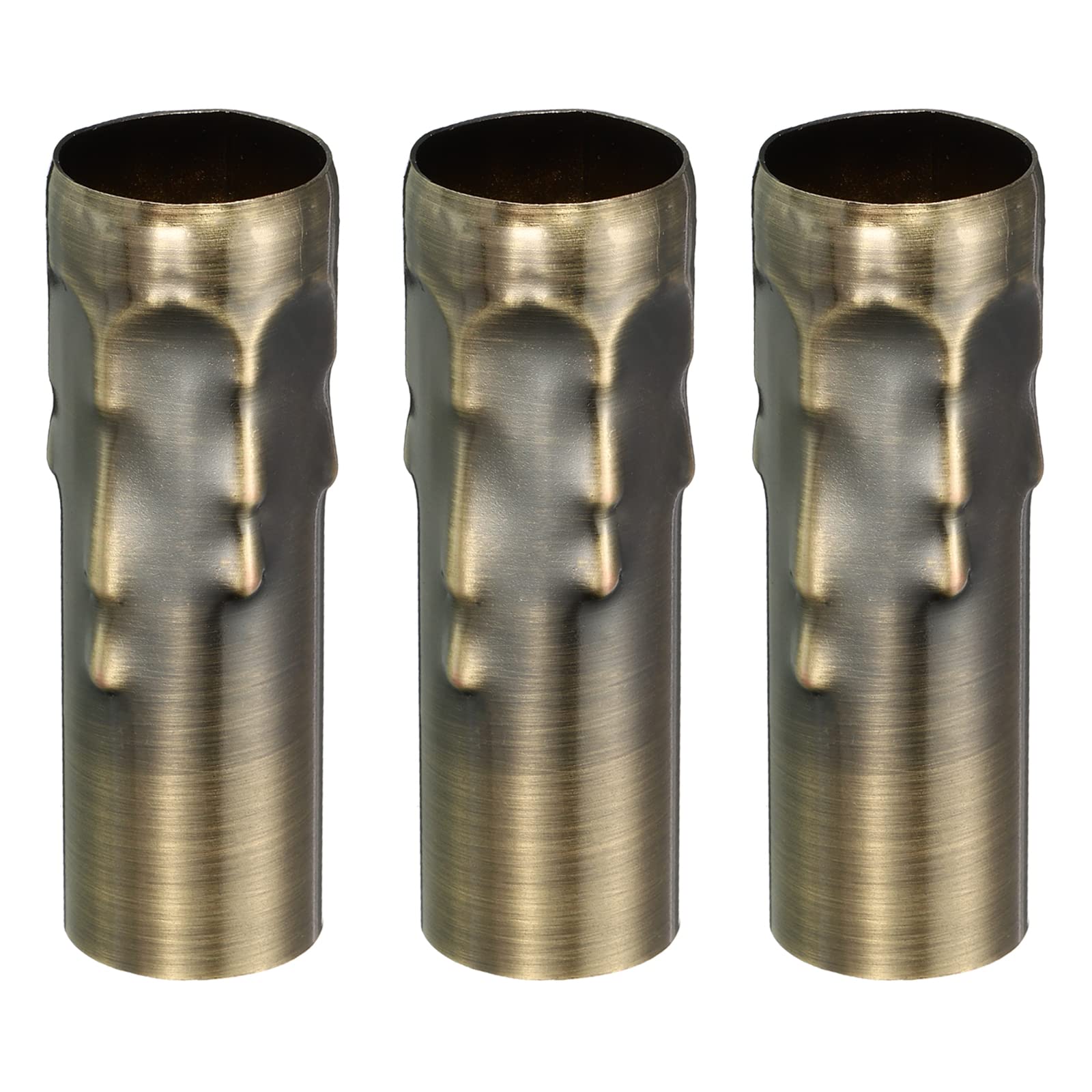 PATIKIL Candle Socket Covers, 3.9 Inch Tall Metal Chandelier Cover Sleeves Candelabra Base Sockets Fit to Most Chandeliers, Bronze 3 Pcs