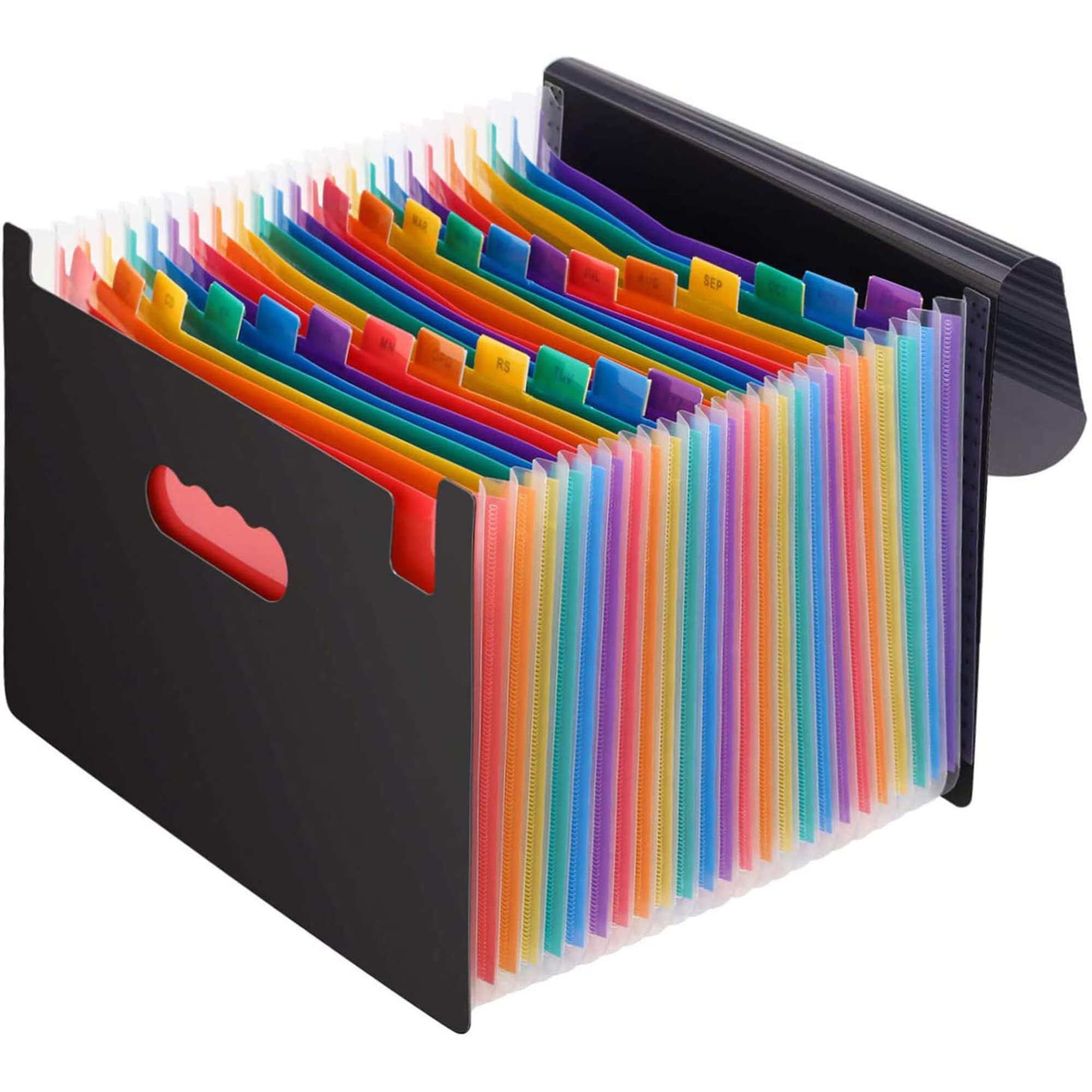 IMBTECH Expanding File Folder with Multi Colour Pocket, Accordion Document Bill Receipt Organizer, Folder Filing Folders, Classroom, Home, Office and Travel Use, A4 Letter Size (25 Pockets)