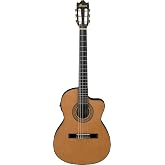 Ibanez 6-String Classical Guitar, Right, Natural | Thinline cutaway with spruce top and okoume neck for classical performance, recording and practice