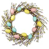 Lotus Hills Easter Wreath Easter Decorations for The Home, 22inch Easter Wreaths for Front Door, Easter Decor for Window Wall Hanging, Easter Door Wreath for Farmhouse, Easter Gifts