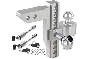 IMALEN Adjustable Drop Hitch, 8 Inch Drop/Rise Trailer Hitch Ball Mount fit 2-Inch Receiver, 12500 LBS GTW, Heavy Duty Alumin