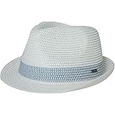 Fancet Packable Straw Fedora Panama Sun Summer Beach Hat Cuban Trilby Men Women 56-67cm