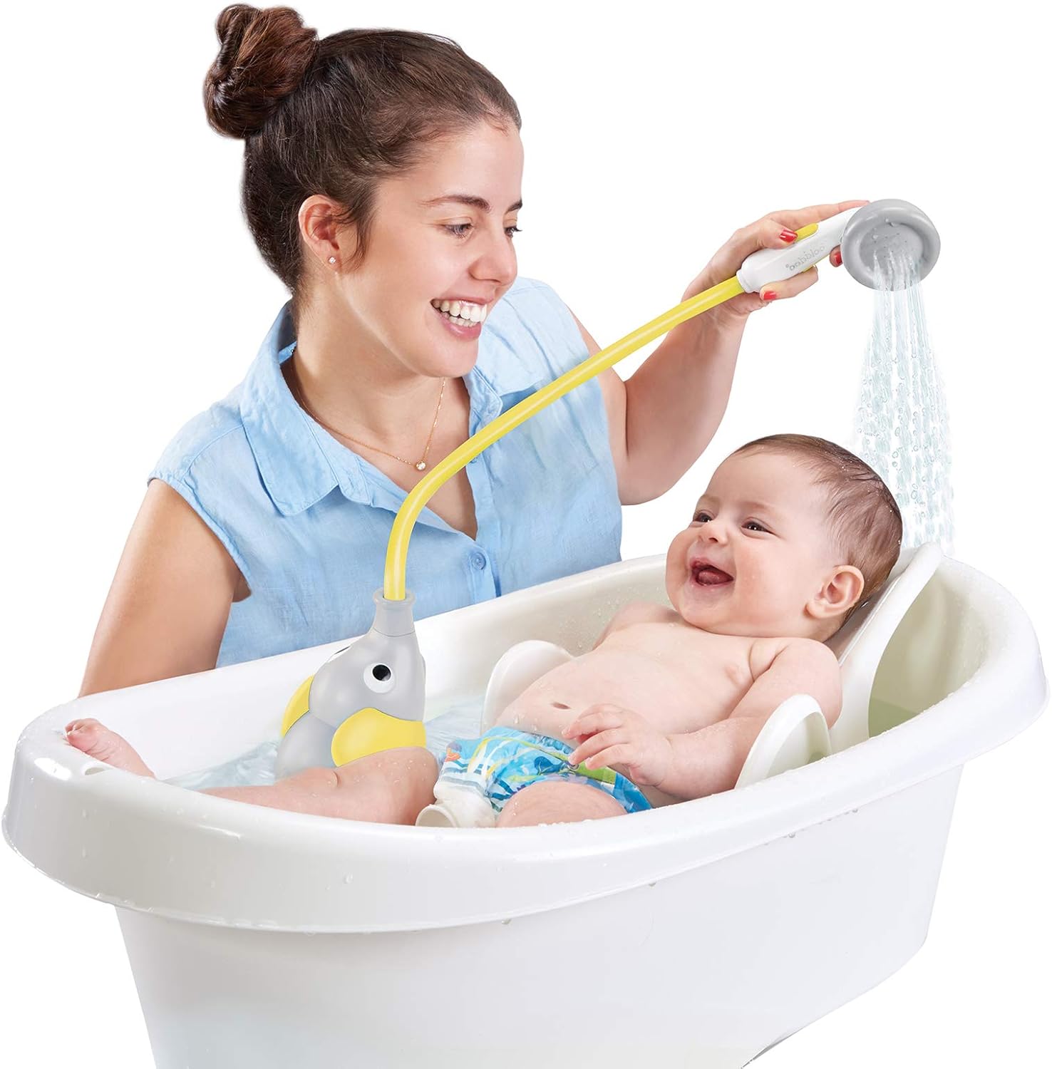 Yookidoo Baby Bath Shower Head - Elephant Bath Toy and Trunk Spout Rinser - for Newborn Babies in Tub Or Sink (Yellow) - Image 4