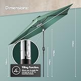 VonHaus Parasol 2.7M Garden Patio Umbrella Sun Shade with Tilt view 7