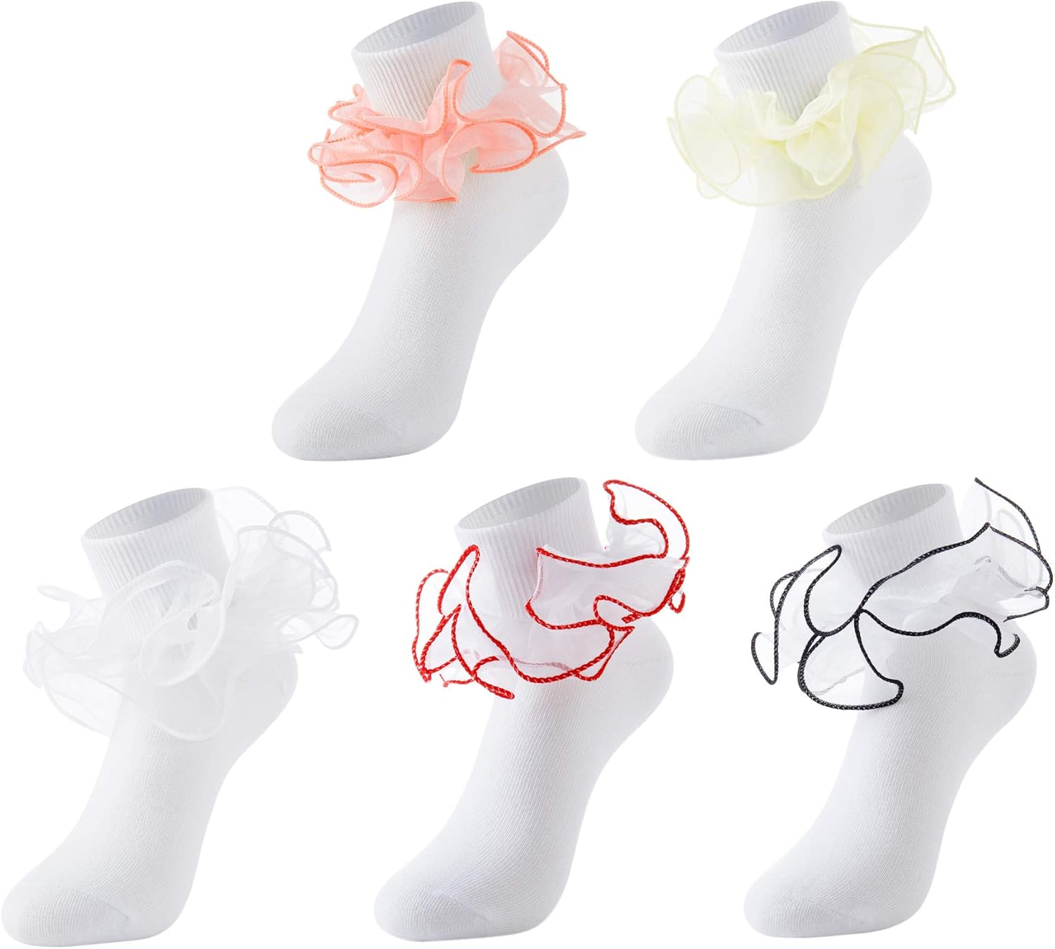 Little Girl's Lace Ruffle Frilly Cotton Socks Trim Sweet Lace Top