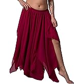 Miss Belly Dance Womens Full Sheer Chiffon 13 Panel Skirt with Side Hook -SKC02 ONE Size