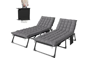 Outsunny Lounge Chair Outdoor Set of 2, 29.5" Wide Folding Chaise Lounge Tanning Chair, 5-Position Beach Patio Lounger Campin
