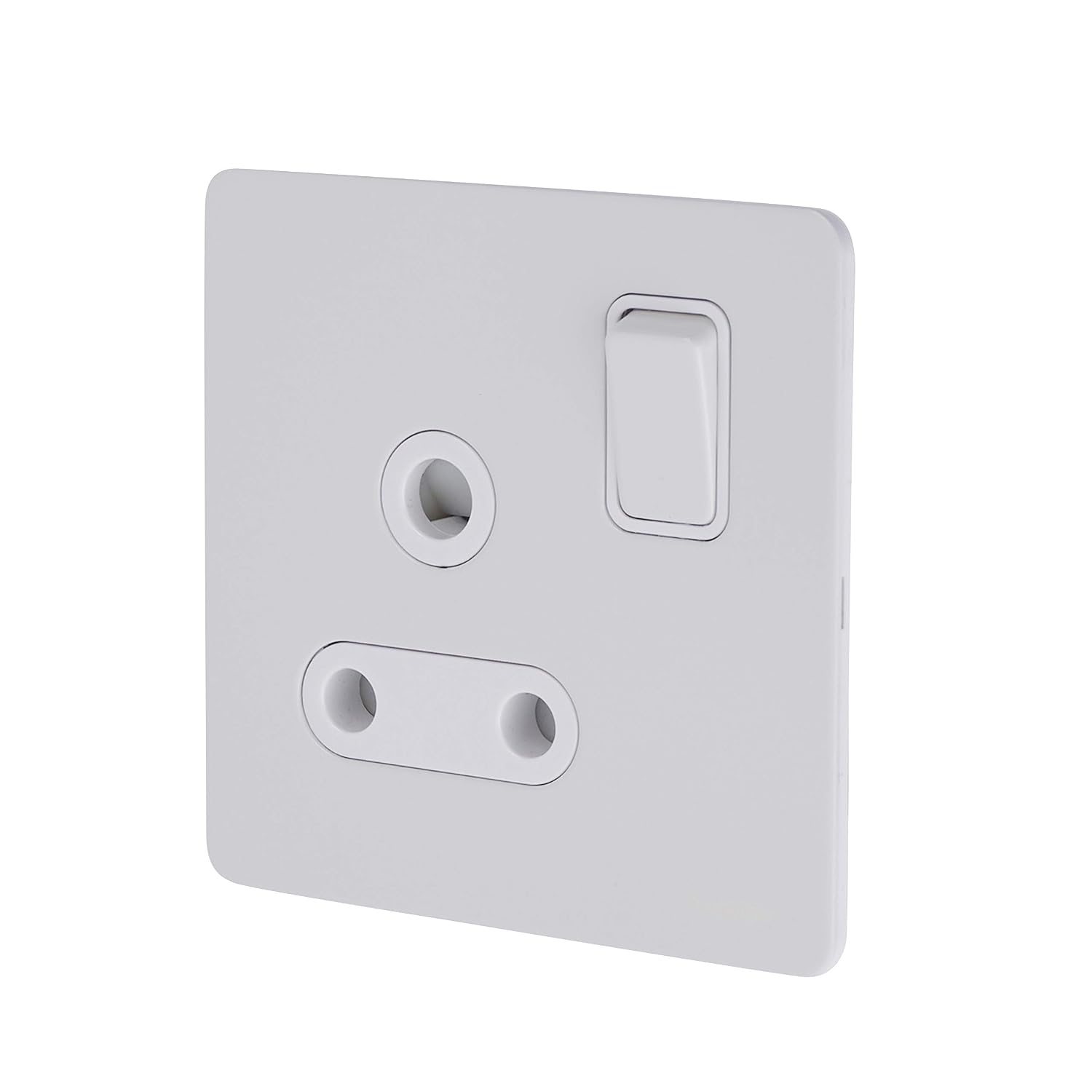 Schneider Electric Ultimate Screwless Flat Plate, Single Switched Power Socket, Round Pin, 15A, GU3490WPW - Image 3
