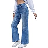 hibshaby Women's Wide Leg Jeans High Waisted Strechy Denim Pants Fashion Baggy Trouser Jean Pant with Pockets