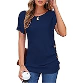 MOLERANI Women's Casual Short Sleeve Round Neck Loose Tunic T Shirt Blouse Tops