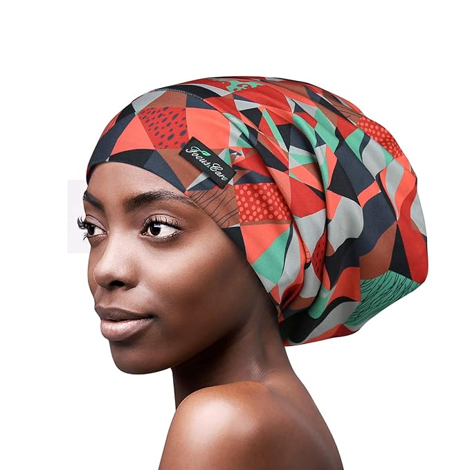 Satin Cap for Curly Hair Sleeping Silk Adjustable Red Amazon.in Clothing & Accessories