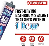 EVO-STIK 1 Hour Shower Bathroom Sealant White 290ml Fast Set Anti-Mould Ready view 3
