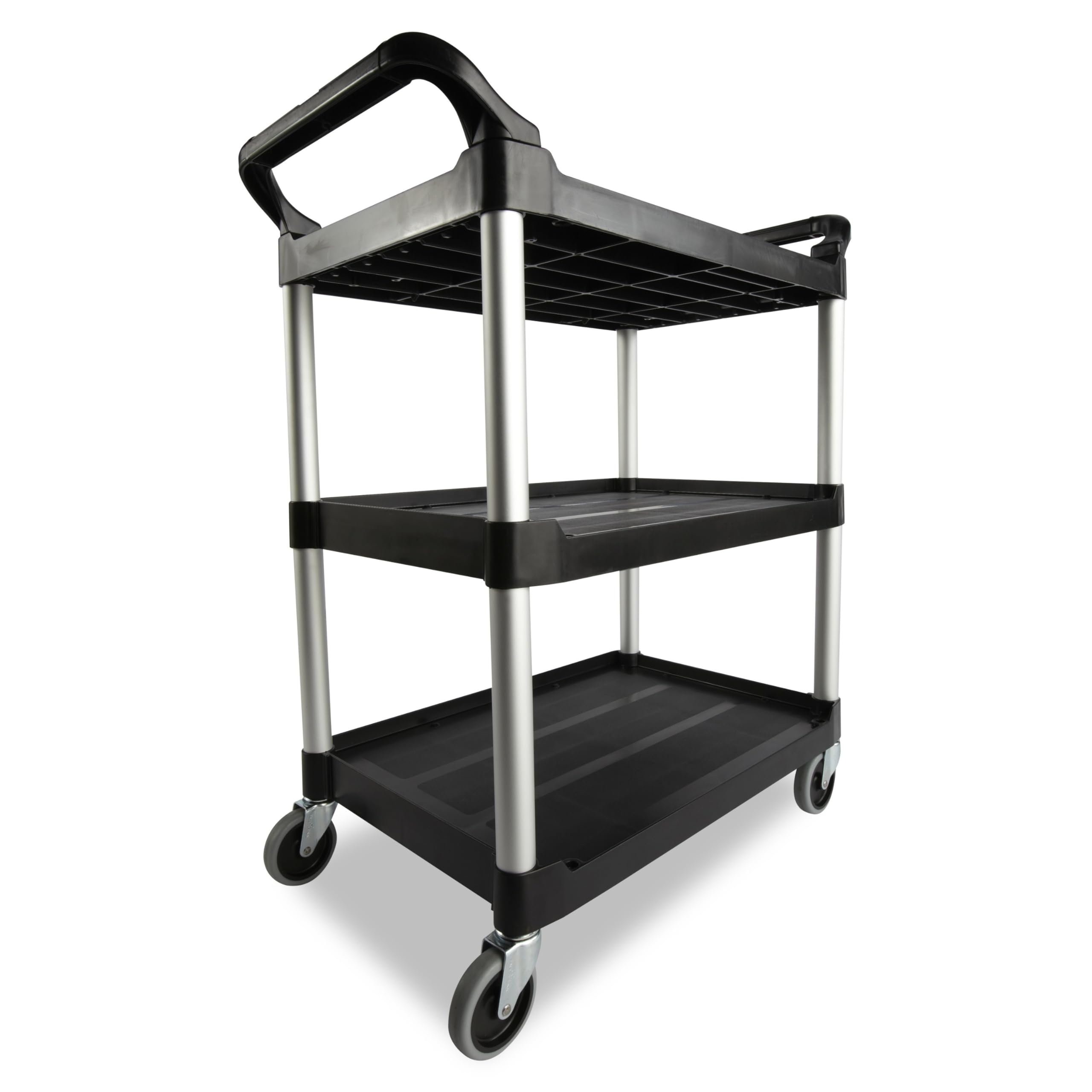 Rubbermaid Commercial Utility Cart 3 Shelve Service Cart - Black