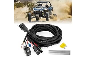 PSLER UTV ATV Fan Override Switch Kit with Relay Engine Fan Rocker Switch Wiring Harness Kit Plug and Play for Maverick X3 De
