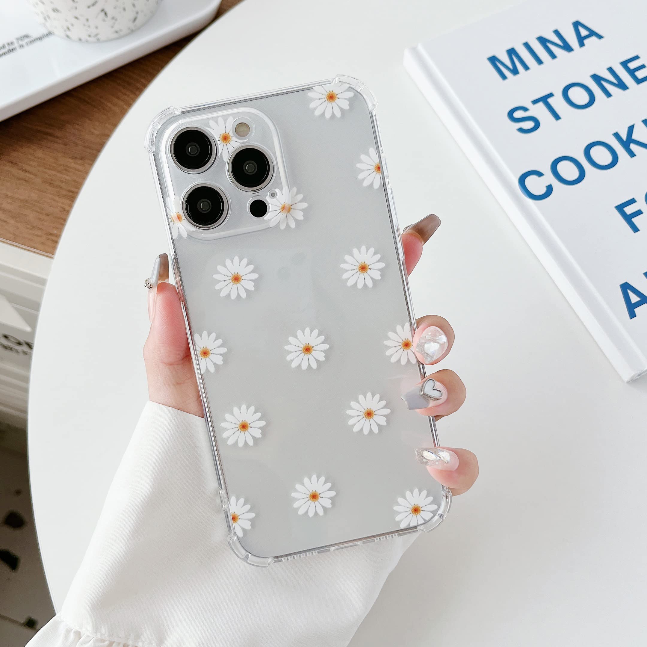 ZTOFERA Case for iPhone 15 Pro Max, Transparent Clear Soft TPU Case with Daisy Pattern, Ultra Slim Anti-scratch Silicone Gel Protective Bumper Cover for iPhone 15 Pro Max (6.7") - Daisy — image 1