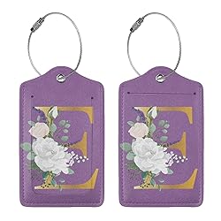 2 PCS Flower Lette E Luggage Tag for Suitcases