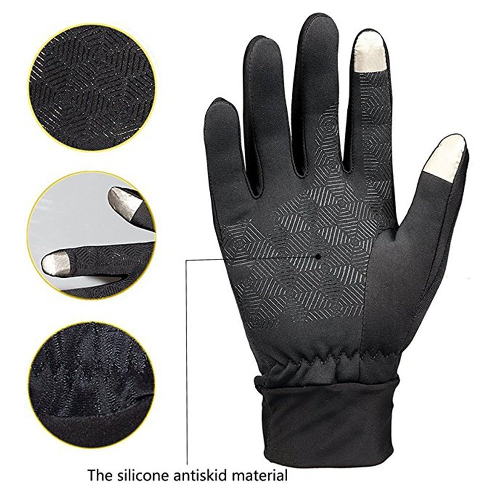 Black Sport Gloves,Touch Screen Gloves,Winter Warm Smart Texting Gloves for Men and Women,Keep Convenient and Lighter for Running, Cycling (M)
