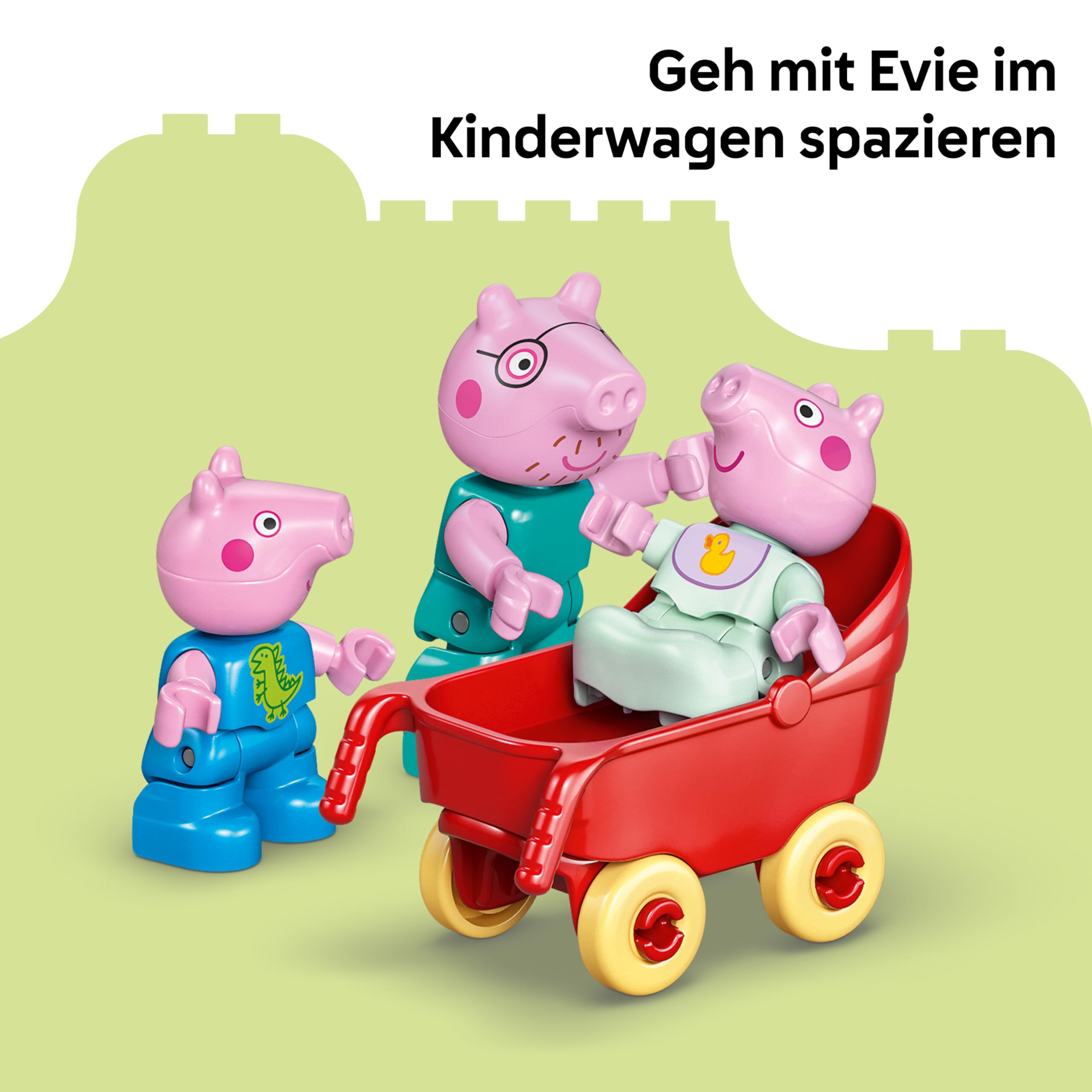 LEGO DUPLO Peppa Wutz Familienhaus - Lernspielzeug zur Förderung der Motorik - Montessori Spielzeug mit 5 Figuren & Puppenhaus Zubehör - Geschenk für Mädchen & Jungen ab 2 Jahren - 10467 5