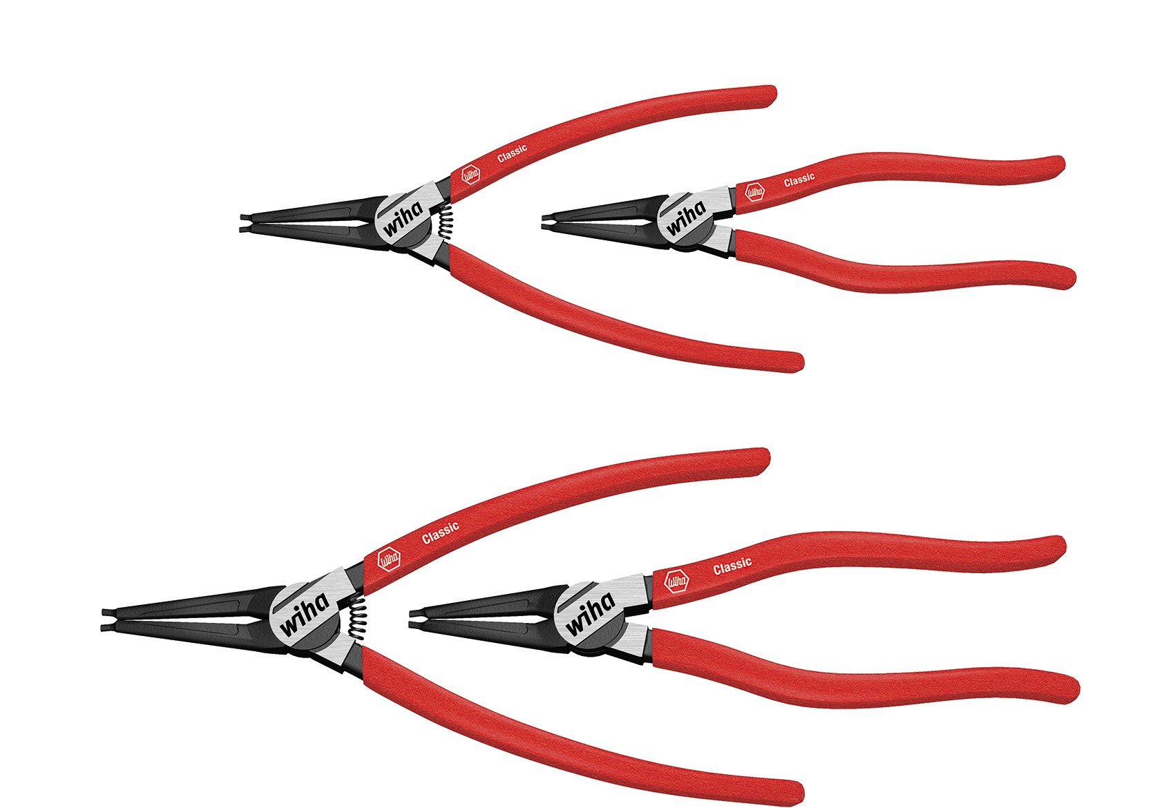 Wiha Z99000401 Basic Circlip Pliers Set, 4 Piece, Red