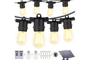 Dott Arts Solar Lights Outdoor 96FT 2Pack Solar String Lights for Outside Waterproof Solar Outdoor String Lights with Remote, 32 LED Bulbs Solar Powered Patio Solar Lights for Outside Garden Yard