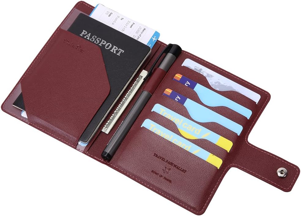 Rfid Blocking Travel Passport Wallet, Slim Cover Card Case Organizer Holder