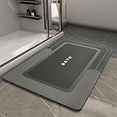 MontVoo-Bath Mat-Bath Mat Rug Non Slip Super Absorbent Stain Resistant Quick Dry Thin Bathroom Rug-Bath Mats for Bathroom Floor Bathtub Vanity-Bathmat Bath Rug Easy Care-17"x27" Darkgrey