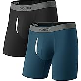 GOOTUCH Men’s Breathable Boxer Briefs, Moisture-Wicking Odor Control Bamboo Underwear, Second Skin & Anti Chafe(2&4 pack)