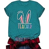 2026 Happy Easter Shirts for Women Funny Bunny Carrots Graphic Shirt Easter Tee Tops