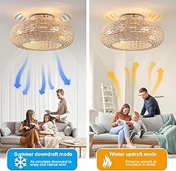 Alaruder Boho Caged Ceiling Fans with Lights Flush