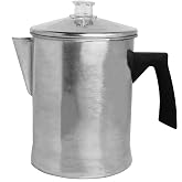MIRRO 9 Cup Aluminum Coffee Percolator with Cool-touch Handle | Permanent Filter Basket, Ideal for Home or Camping
