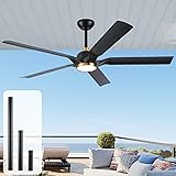 Uaikiea 60 Inch Black Outdoor Ceiling Fan with