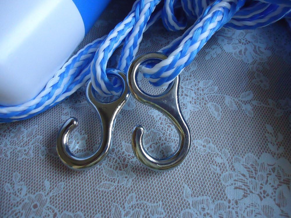 ATIE PoolSupplyTown 16' Swimming Pool Safety Divider Rope and Float Line with 2 Pre-Assembled Stainless Hooks (16 FT) : Garden & Outdoor