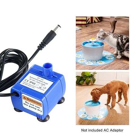 Pawaca Cat-Brunnen-Pumpe, Blumentrinkbrunnen 2.5L Automatischer Zyklus-super Stiller Katzen-Brunnen, Haustier-Trinkbrunnen, S