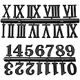 HSCGIN Clock Numerals Kit 2Set Black Arabic Number and Roman Number DIY Digital Clock Numbers for Design Replacement Repairing Clock Accessories