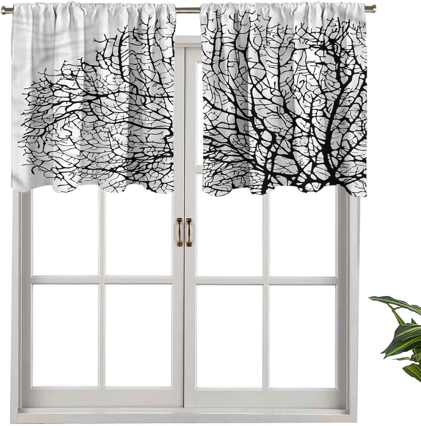 Hiiiman Cortina térmica aislada para decoración del hogar, cenefa de