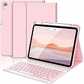 FUWANG Keyboard Case for iPad Air 11 inch (M3 2025 / M2 2024)& Air 5th 4th Generation Case with Keyboard 10.9 inch, Detachable Magnetic Keyboard Cover for iPad Air 11 inch/Air 5th/Air 4th, Light Pink