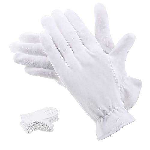 100 Percent Cotton Gloves for Dry Hands Eczema, Selizo 10 Pairs