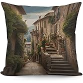 DMHVGEW Decorative Throw Pillow Covers Italy Tuscan Pillow Cover for Sofa Couch Bedroom Living Room Pillows Cover Outdoor Pillowcase 18 X 18 Inch