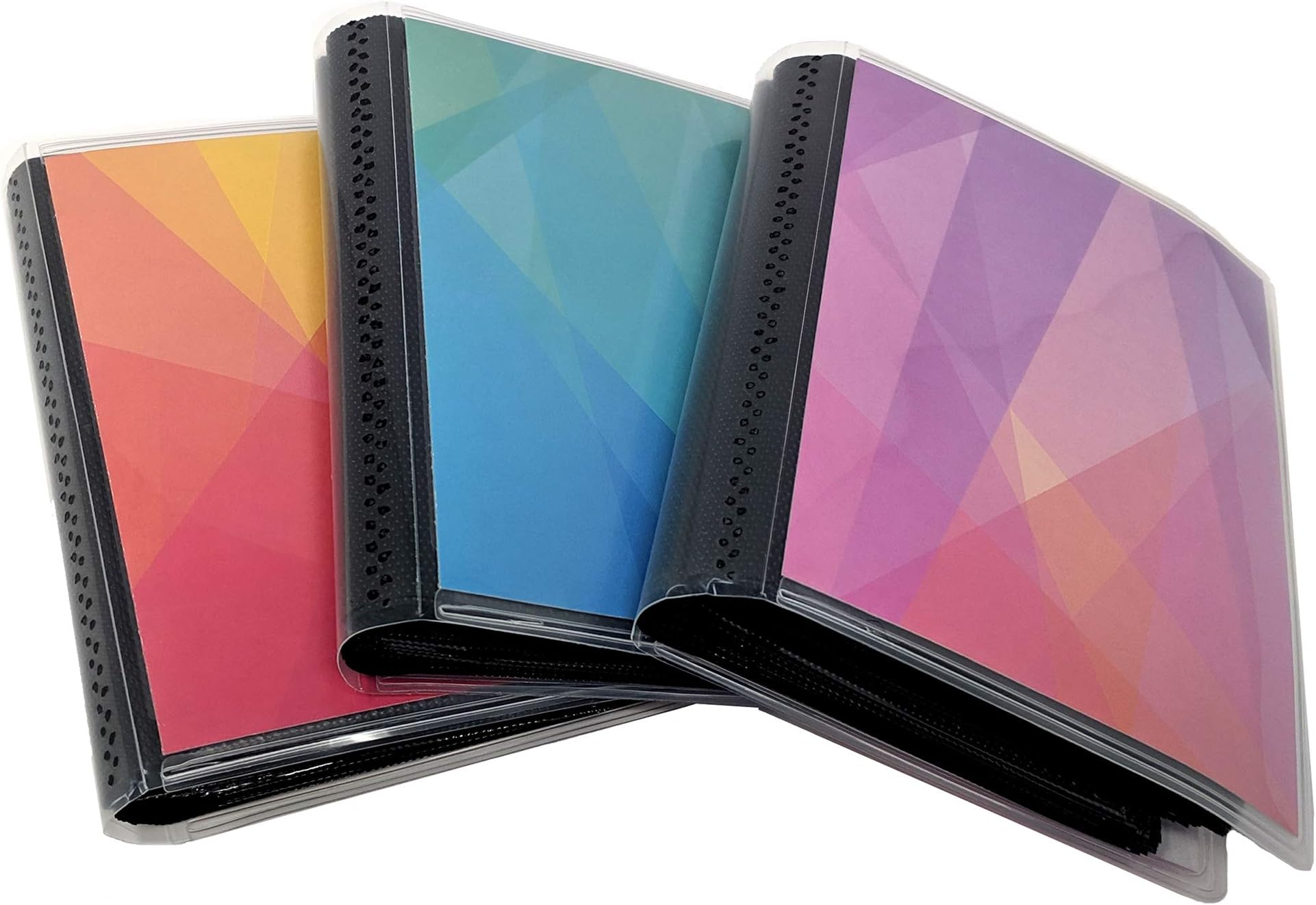 Instax Mini CocoPolka Photo Albums Pack of 3, Each Mini Album Holds Up to 192 2.1” x 3.4” Photos in Black Pockets. Flexible, Removable Covers Come in Geometric Patterns.