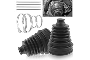 KIFIDAN 2PCS CV Boot Repair Kit with 4 Tie Rod Boots Clamp & 6 Cable Ties,Thickened CV Axle Boot Repair Kit for Protecting Drive Shafts,Professional Joint Boots Car Accessories