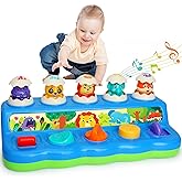 Yerloa Interactive Pop Up Animals Toy with Music & Light, Animal Sound, Baby Toys 12-18 Months, Cause and Effect Toys for 1 Y