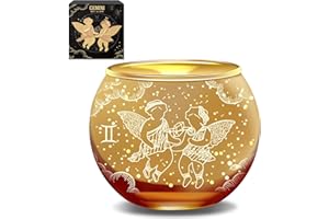 AOVILA Gemini Gifts for Women Gold Votive Candle Holder Tea Light Candle Holder with Tea Light Candle Gift Set for Zodiac Astrology Birthday Gifts Women Mother Home Decor Table Centerpiece