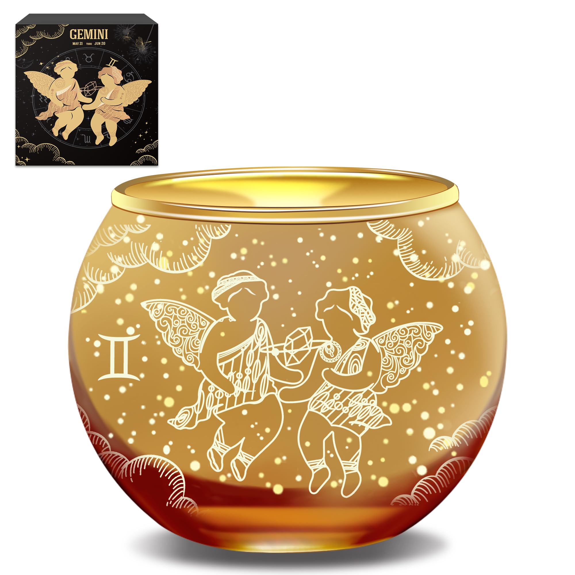 AOVILA Gemini Gifts for Women Gold Votive Candle