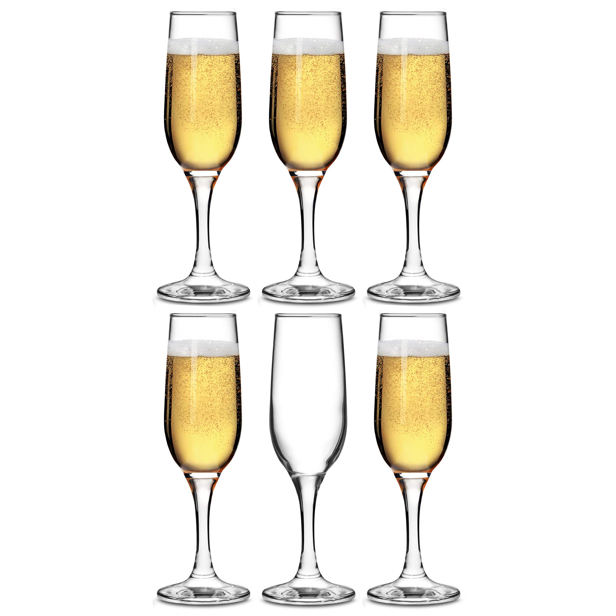 bar@drinkstuff Essence Champagne Flutes 7.7oz / 220ml - Pack of 6 - Gift Boxed Champagne Glasses, Prosecco Glasses